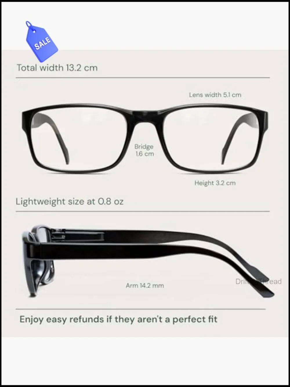 2-Pack Blue Light Reading Glasses Rectangle Spring Hinges